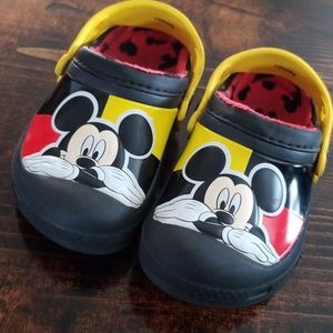 Fleece lined Mickey crocs